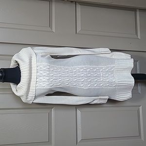 NWT Charming Charlie lightweight ivory cable knit cowl neck sweater dress medium